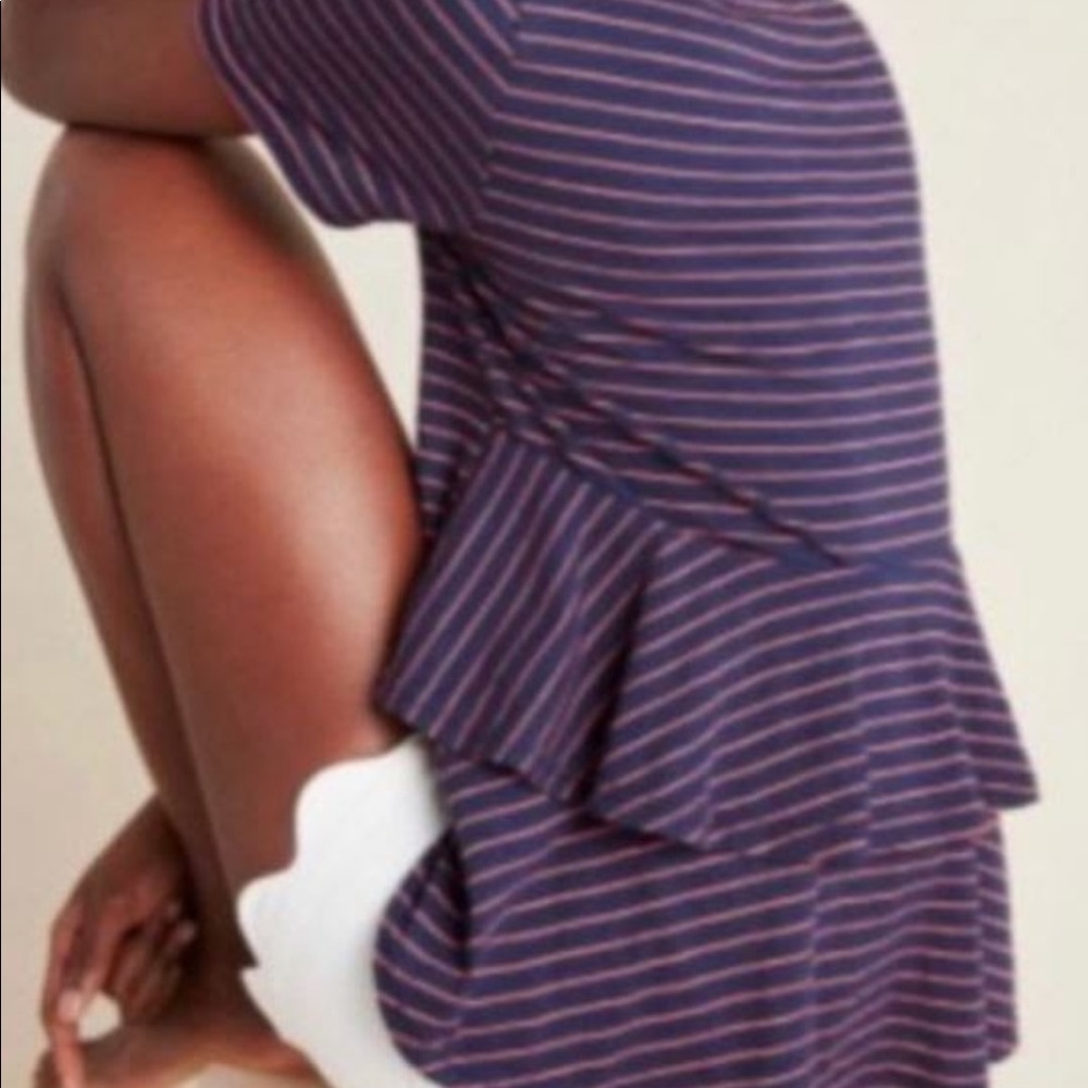 Anthropologie Small Blue Layered Back Top